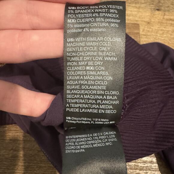 WHBM Banded Bottom Deep V-Neck Shirt Amethyst Purple See Measurements for Size - Picture 10 of 15